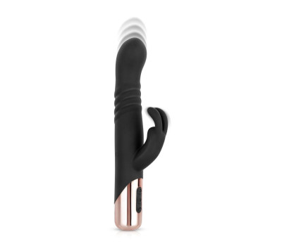 Вибратор-кролик Rosy Gold - Rabbit Vibrator with thrusting function - Black
