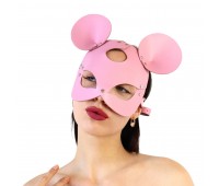Кожаная маска зайки Art of Sex - Mouse Mask, цвет Розовый