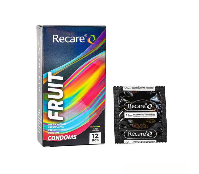 Презервативы Holographic Recare Color Fruit Flavour Condoms 12 шт, ароматы: мята, банан, клубника