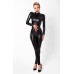 Комбинезон Noir Handmade F319 Caged wetlook catsuit with zippers and ring - S