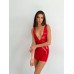 Лакированное платье с сексуальным декольте «Лучезарная Эмилия» D&A, XXXL, красное