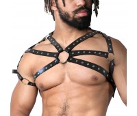 Мужская портупея Art of Sex - Ares , натуральная кожа, цвет Черный, размер XS-M
