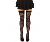 Чулки Leg Avenue Wild rose net thigh highs One Size