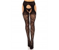 Чулки Leg Avenue Eyelet lace suspender hose Black One Size