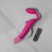 Безремневой страпон с вибрацией Strap-On-Me Vibrating Fuchsia L, диаметр 3,7 см, пульт ДУ, регулируемый