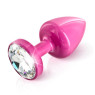 Анальная пробка со стразом Diogol ANNI round pink 25мм