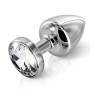 Анальная пробка со стразом Diogol ANNI round stainless steel 25мм