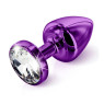 Анальная пробка со стразом Diogol ANNI round purple 25мм
