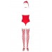 Боди Obsessive Kissmas teddy red S/M