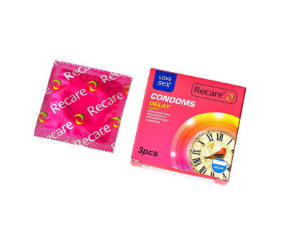 Презервативы Recare Delay Candy Condoms 3 шт, пролонгирующий эффект, конфетный аромат
