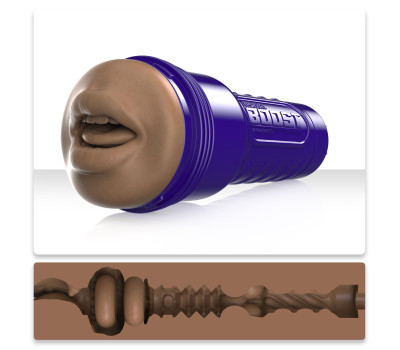 Мастурбатор-ротик Fleshlight Boost Blow Medium Dark Flesh, плавающие кольца Turbo Tech