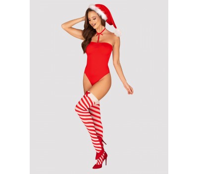 Боди Obsessive Kissmas teddy red S/M