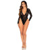 Боди Leg Avenue Rhinestone Lace Deep-V Bodysuit One Size, Black