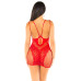 Платье Leg Avenue Lace and Net Mini Dress with Dual Strap One Size, Red