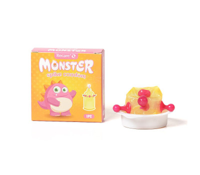 Насадка на член Recare Pink Monster Spike Condom (презерватив с шариками и усиками)