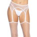 Leg Avenue Net stockings with garter belt White O/S
