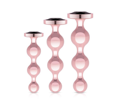 Набор анальных игрушек Rosy Gold - Metal Butt Plug Set 3 Pieces