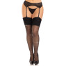 Чулки Leg Avenue Wide Top Rhinestone Sheer Stockings Black One Size