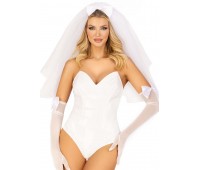 Эротический костюм невесты Leg Avenue Tiered bridal veil O/S