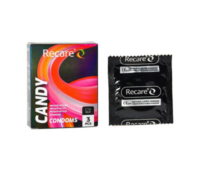 Презервативы Holographic Recare Delay Candy Condoms 3 шт, пролонгирующий эффект, конфетный аромат