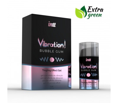 Жидкий вибратор Intt Vibration Bubble Gum (15 мл) EXTRA GREEN, очень вкусный, действует до 30 минут