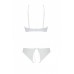 Комплект Passion URSULA SET white L/XL: бра, трусики с ажурным декором и открытым шагом