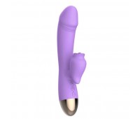Вибратор-кролик с подогревом и шаловливым язычком для клитора Leten Wonderful Purple