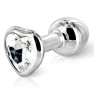 Анальная пробка со стразом Diogol ANNI form heart silver 30мм