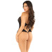 Боди Leg Avenue Lace Floral Lace Halter Teddy with Flutter Accent One Size, Black