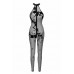 Бодистокинг Noir Handmade F315 Ego flocked mesh halter catsuit - S