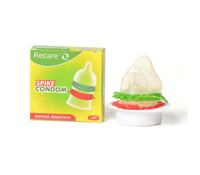 Насадка на член Recare Spike Condom Green (презерватив с рядами шипов)