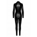 Комбинезон Noir Handmade F319 Caged wetlook catsuit with zippers and ring - L