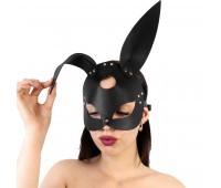 Кожаная маска Зайки Art of Sex - Bunny mask, цвет Черный