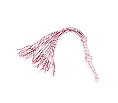 Флоггер Liebe Seele White & Pink Leather Whip