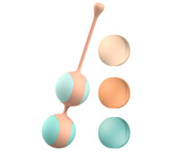 Вагинальные шарики Liebe Kewos — Peach/Mint, 5 шариков в комплекте, 15, 25, 35, 45 и 55 г