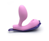 Виброяйцо под одежду KISSTOY Viosecret Pro, с пульсацией для клитора, трусики-стрепы в комплекте