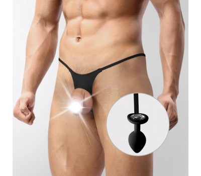 Мужские трусы XS-2XL с силиконовой анальной пробкой Art of Sex - Joni plug panties size L Black
