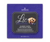 Пробник геля для минета Sensuva Lic-o-licious Blueberry Muffin (6 мл), маслянистый, без сахара