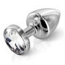 Анальная пробка со стразом Diogol ANNI round stainless steel 35мм
