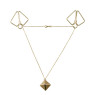 Зажимы для сосков с тяжелой подвеской LOCKINK Nipple Clamps with Heavy Pendant - Golden