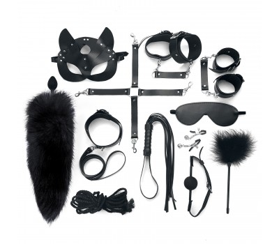 Набор Art of Sex - Maxi BDSM Set Leather, 13 предметов, натуральная кожа, Черный