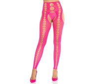 Колготки Leg Avenue Seamless Opaque Footless Suspender Hose One Size Neon Pink