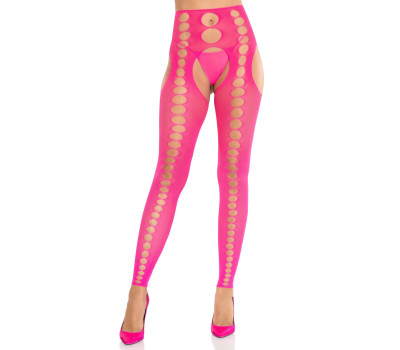 Колготки Leg Avenue Seamless Opaque Footless Suspender Hose One Size Neon Pink