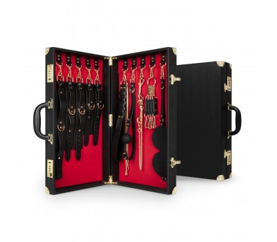 Набор для BDSM Bedroom Fantasies: Bondage Suitcase 13 Pcs - Cow Leather