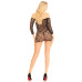 Платье-сетка с сердечками Leg Avenue Heart net mini dress Black, завязки, открытые плечи, One Size