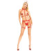 Портупея с чокером и гартеры Leg Avenue 2PC Vegan Leather Nurse Harness Teddy and Headband Red S
