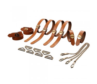 Набор из 8 ремней для связывания LOCKINK 8-Bondage-Straps Restraint Set - Brown