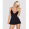 Obsessive 810-BAB-1 babydoll & thong black L/XL