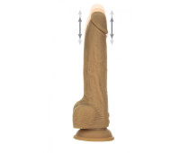 Фаллоимитатор с пульсацией Naked ADDICTION Dominic 9″ Caramel, пульт ДУ, диаметр 4,2 см