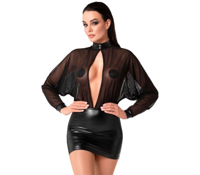 Платье Noir Handmade F348 Powerwetlook and tulle dress - L